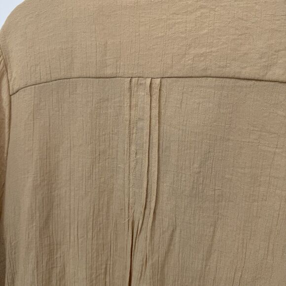 Notations Beige Tan Boho Lace Up Blouse Top Size 2X Plus Rayon - Picture 10 of 10